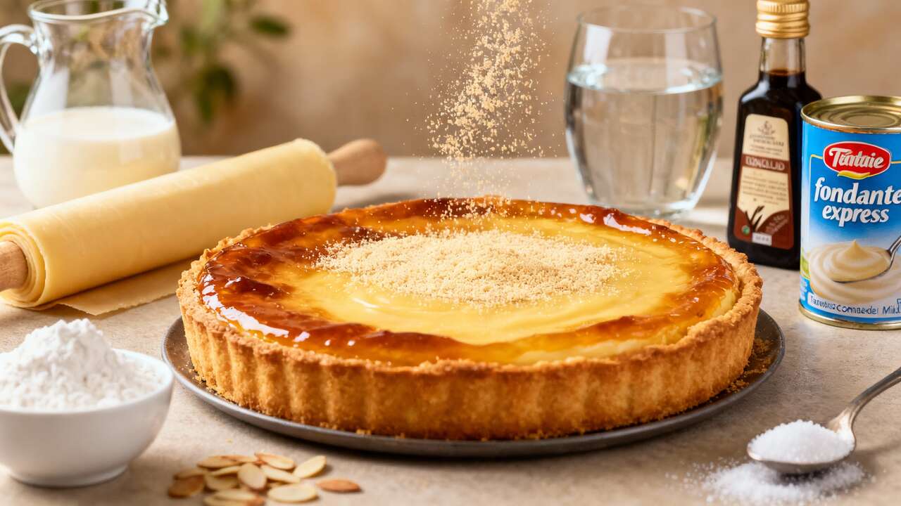 Tarte fondante express, plus rapide que le flan, aussi bon qu'en patisserie